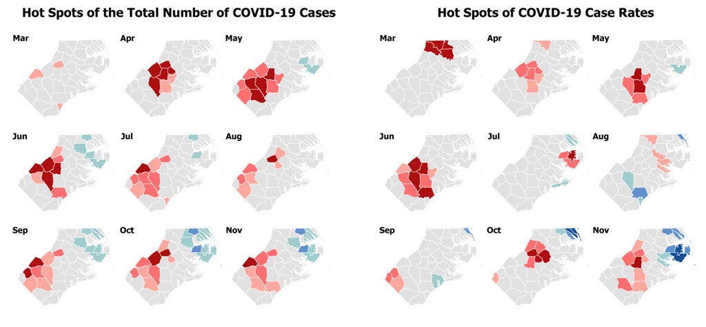 Hotspots of Covid-19 cases